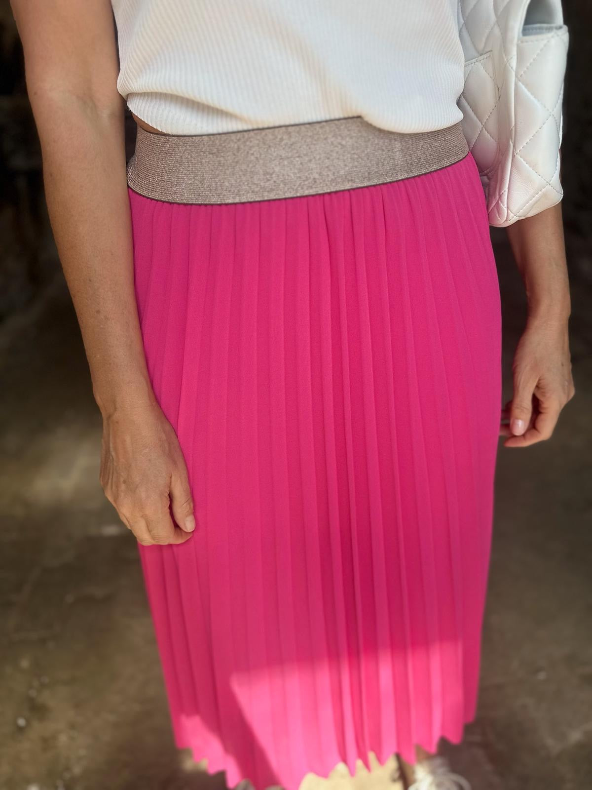 Kaia Midi Skirt - Hot Pink