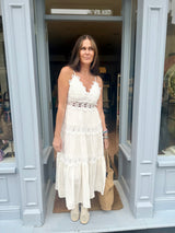 Mira Crochet Strap Dress- White