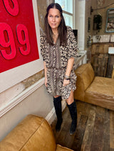 Clarissa Printed Dress - Black