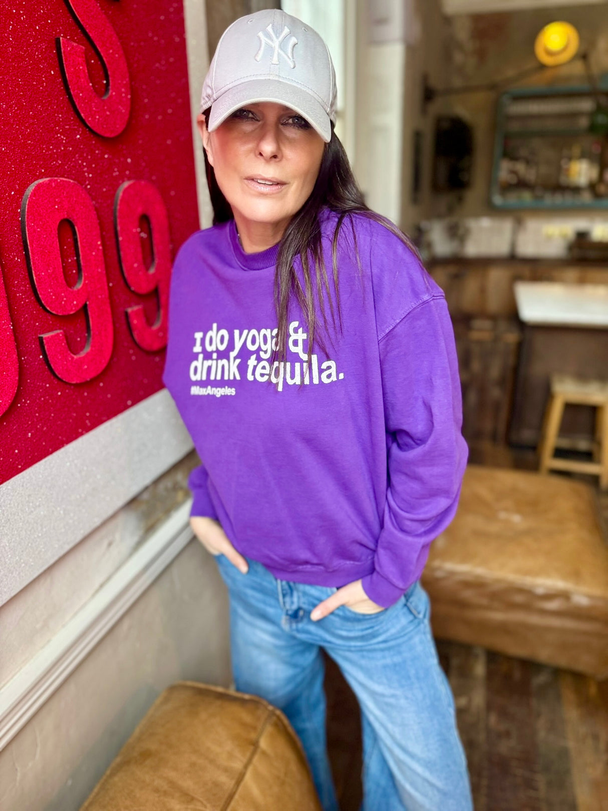 Sudadera Yoga &amp; Tequila - Morada