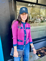 Dune Knitted Jacket - Magenta