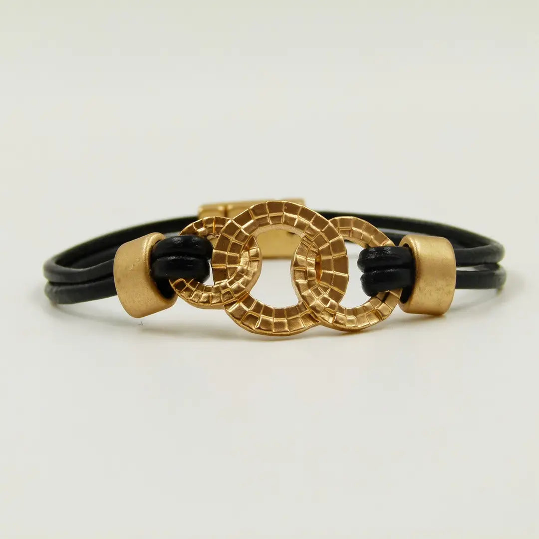 Linked Leather Bracelet