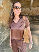 Camiseta Isobel Silk Blend color chocolate