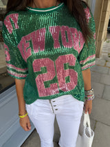 Sequin NFL Inspired Top - Green
