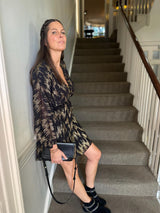 Sasha Mini Dress - Gold Print