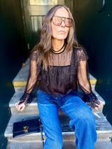 Saskia Lace Top - Black