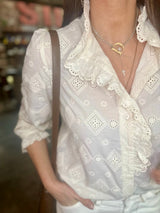 Blusa bordada Jolie - Crema