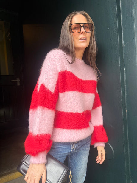 Freddie Stripe Knit - Pink/Red