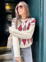 Argyle Crew Neck - Ivory