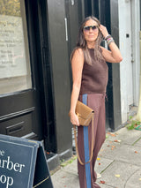 Bubblegum Crew Neck Vest - Chocolate