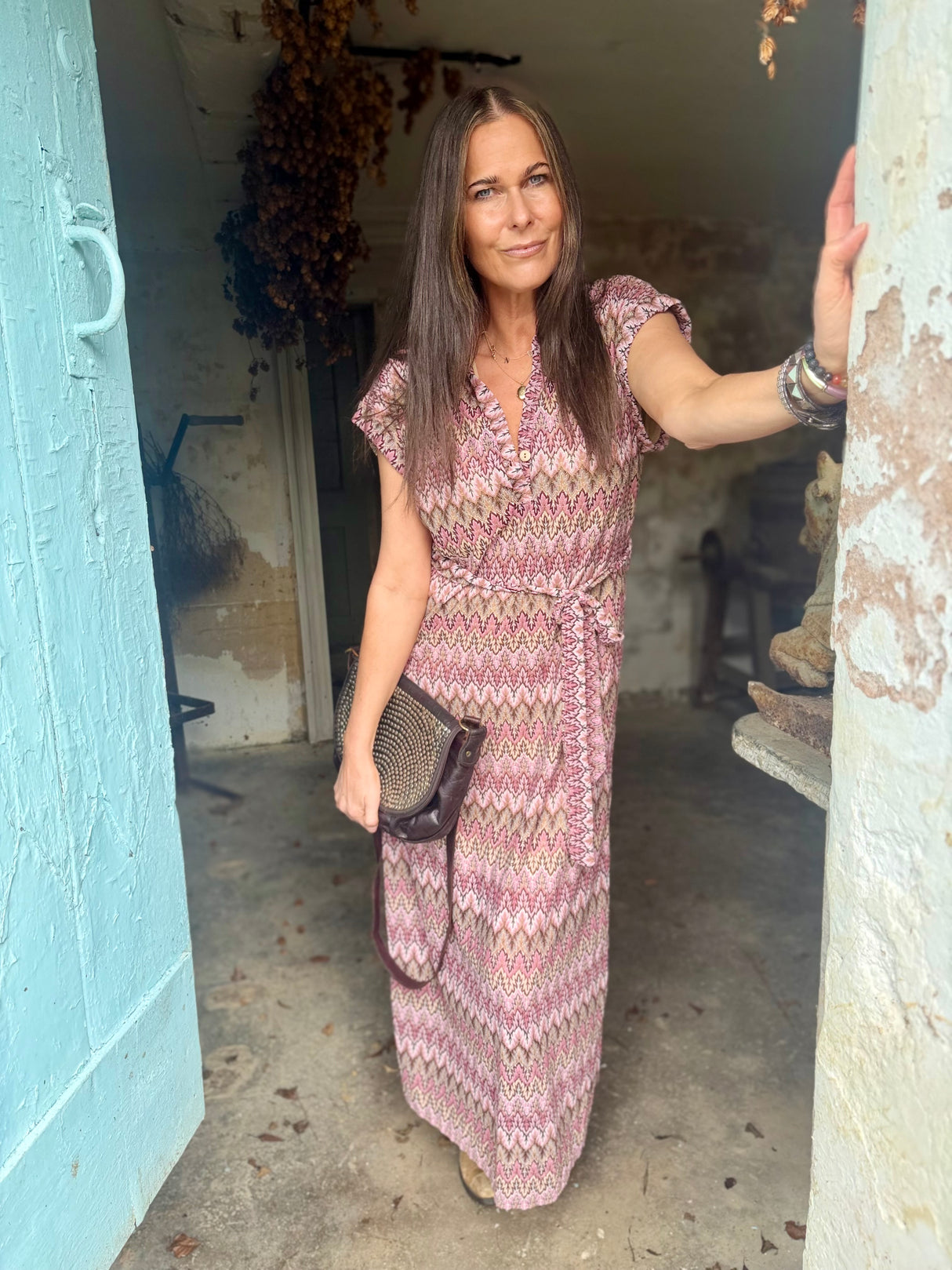 Robin Printed Maxi Dress - Pink