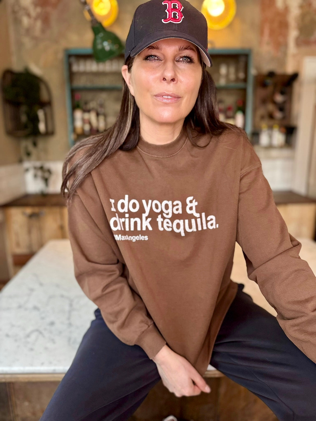Sudadera Yoga &amp; Tequila - Chocolate