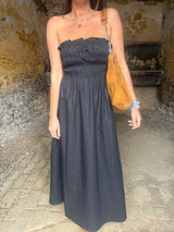 Coral Strapless Maxi Dress - Black