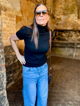 Polo de manga corta Inés - Negro