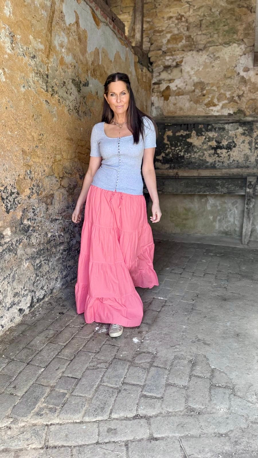 Amber Maxi Skirt - Coral