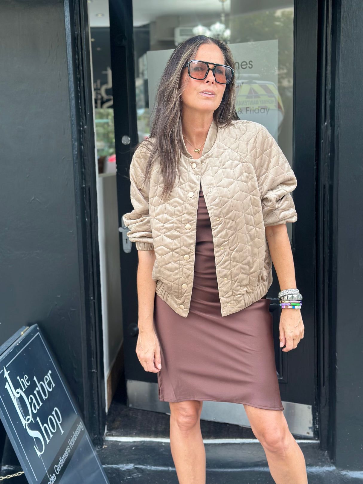 Cherry Padded Jacket - Beige