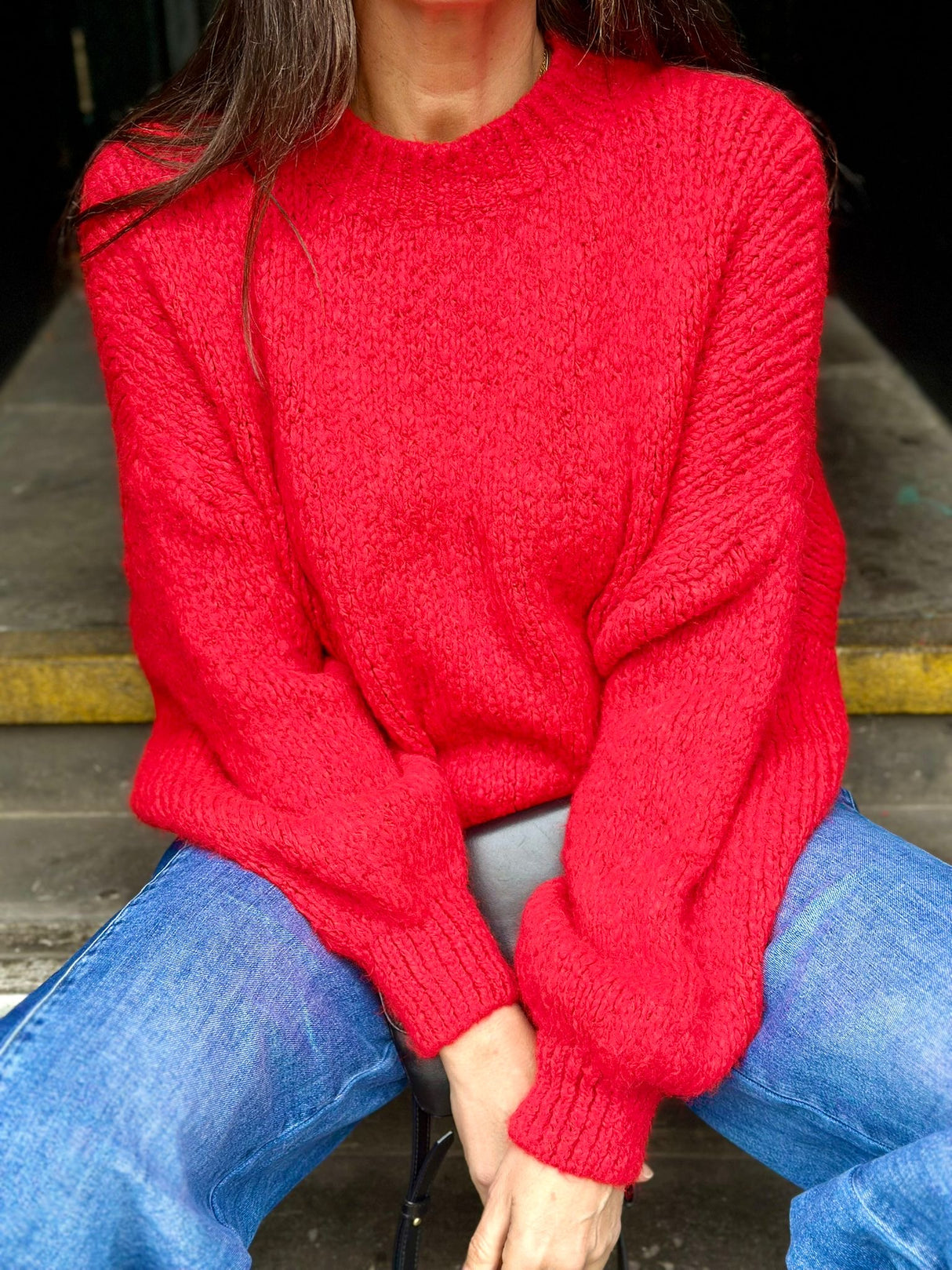 Arlo Wide Sleeve knit - Red