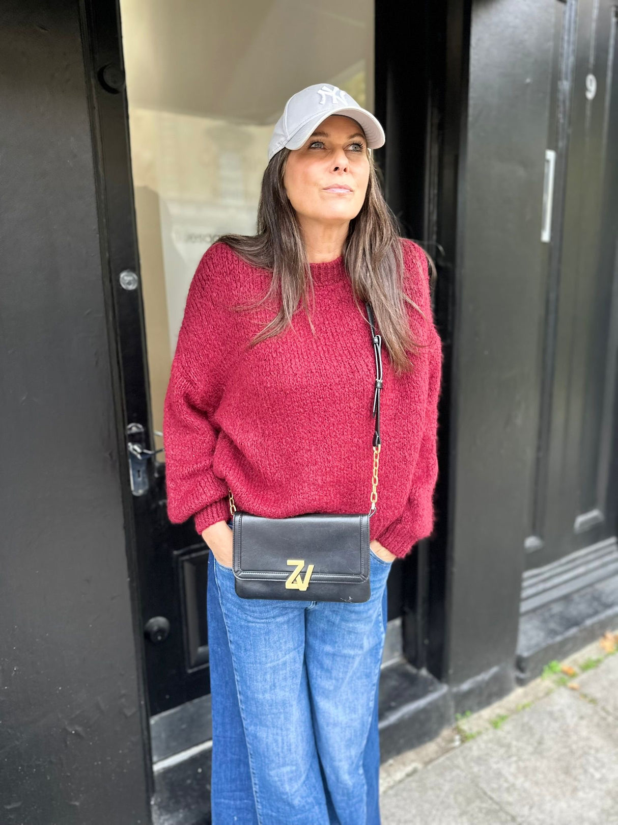 Arlo Wide Sleeve knit - Cherry