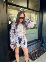 Alara Printed Short Set - Black