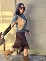 Edith Satin Lace Skirt Chocolate