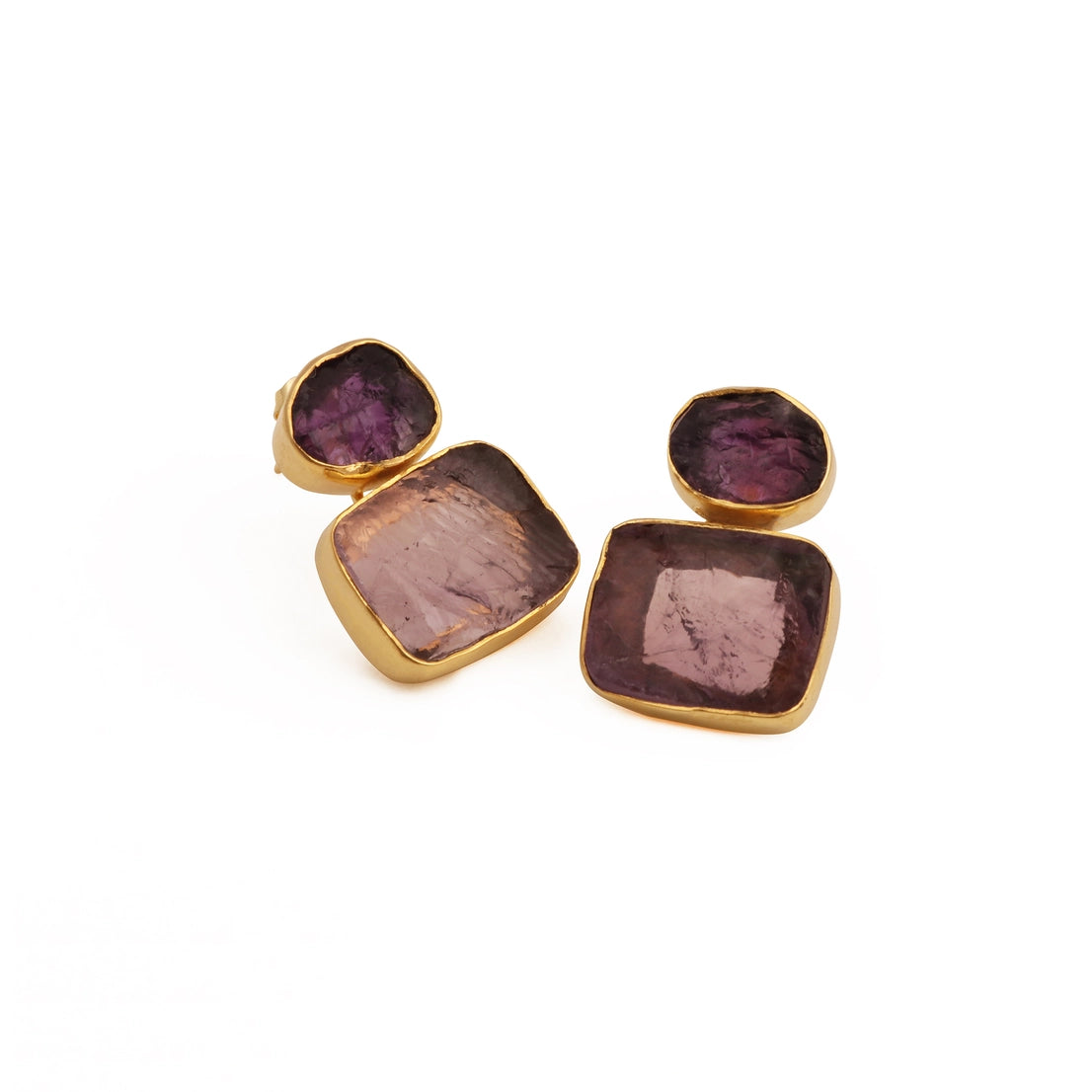 Raw Amethyst Studs