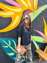 Slouchy LS Top - Black