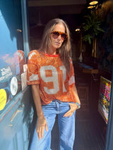 Sequin NFL Inspired Top - Orange