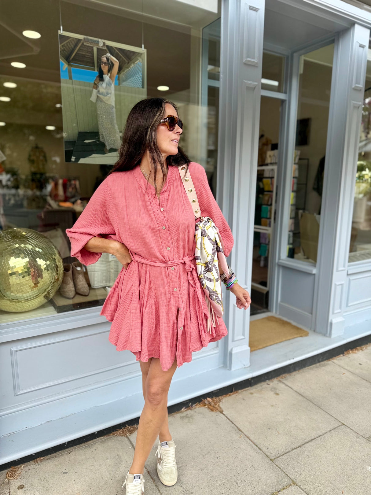 Minnie Cotton Mini Dress - Rust