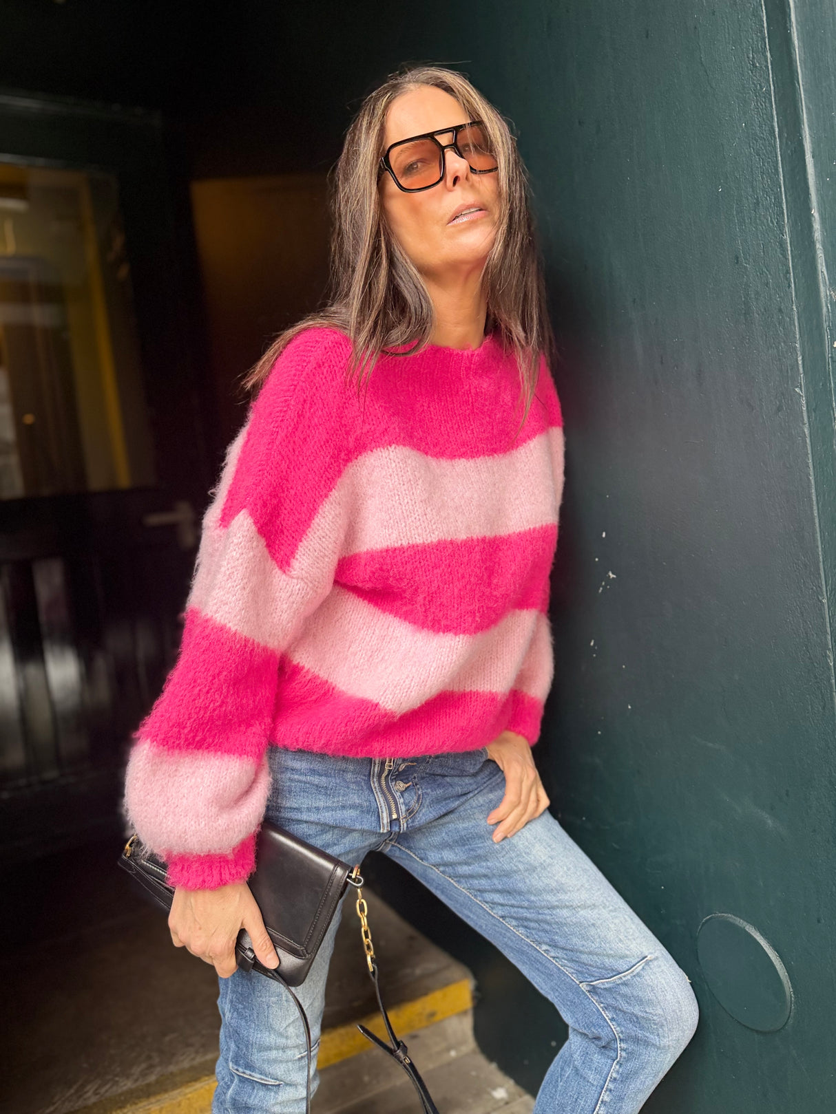 Freddie Stripe Knit - Hot Pink