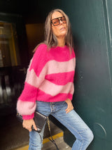 Freddie Stripe Knit - Hot Pink