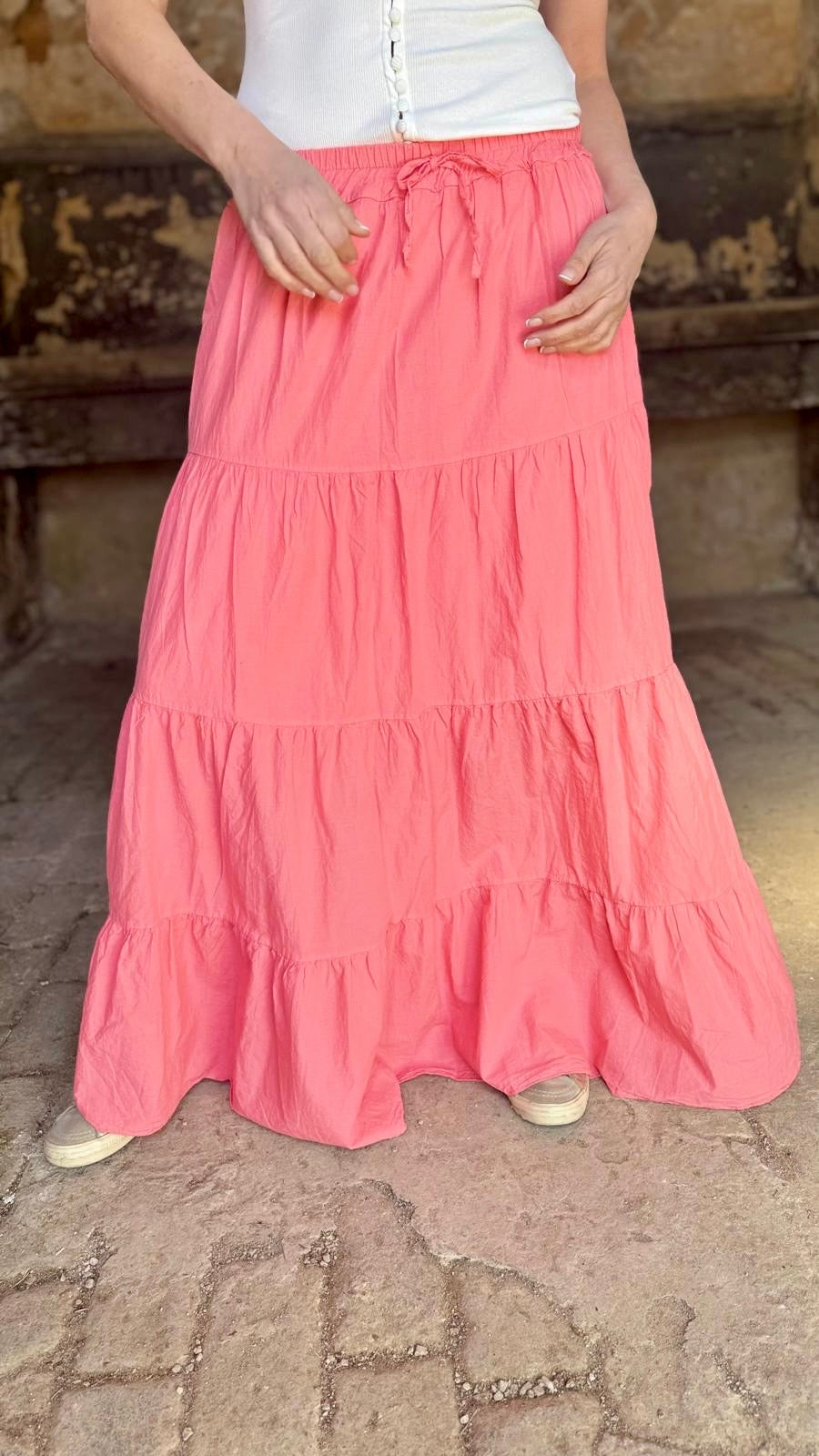 Amber Maxi Skirt - Coral
