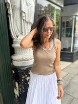 Grace Ribbed Cami - Putty