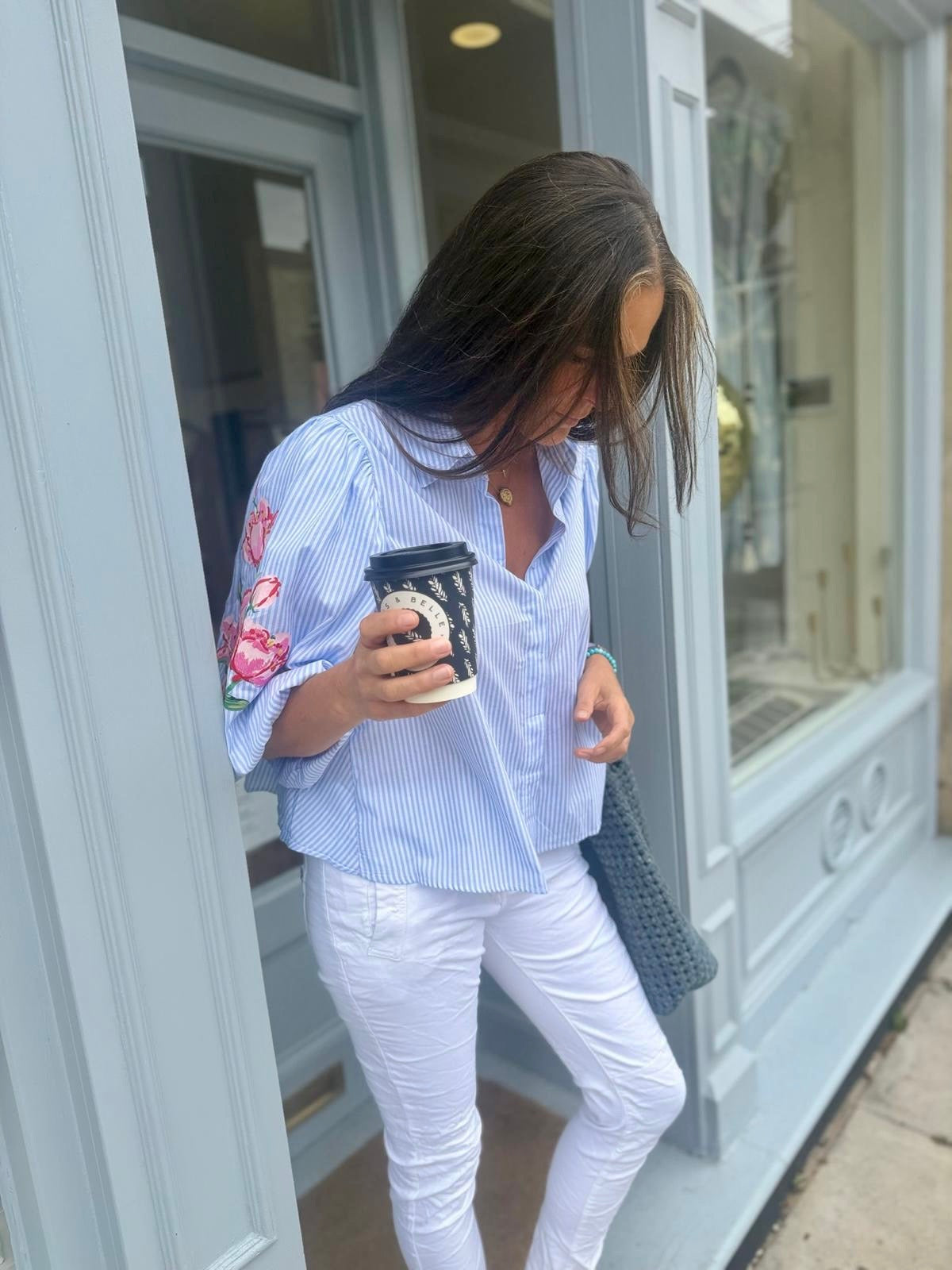 Amelia Stripe Shirt - Blue