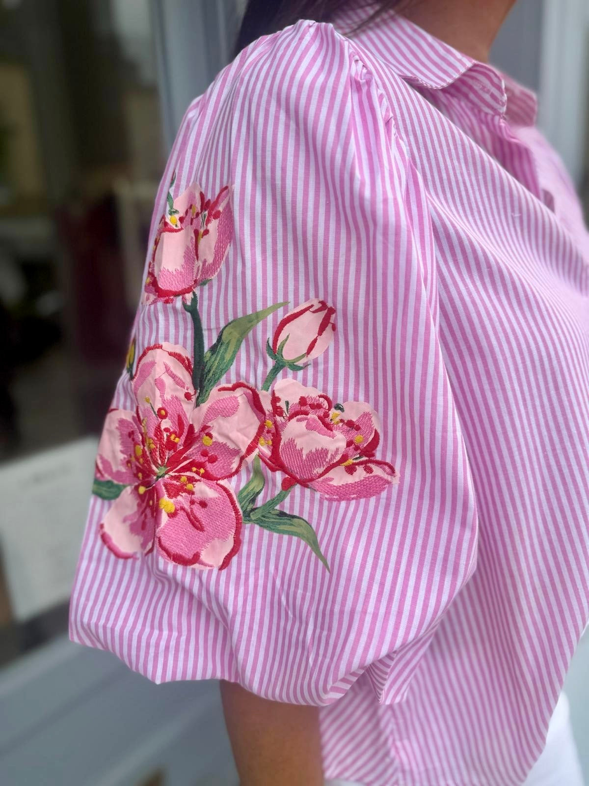 Amelia Stripe Shirt - Pink