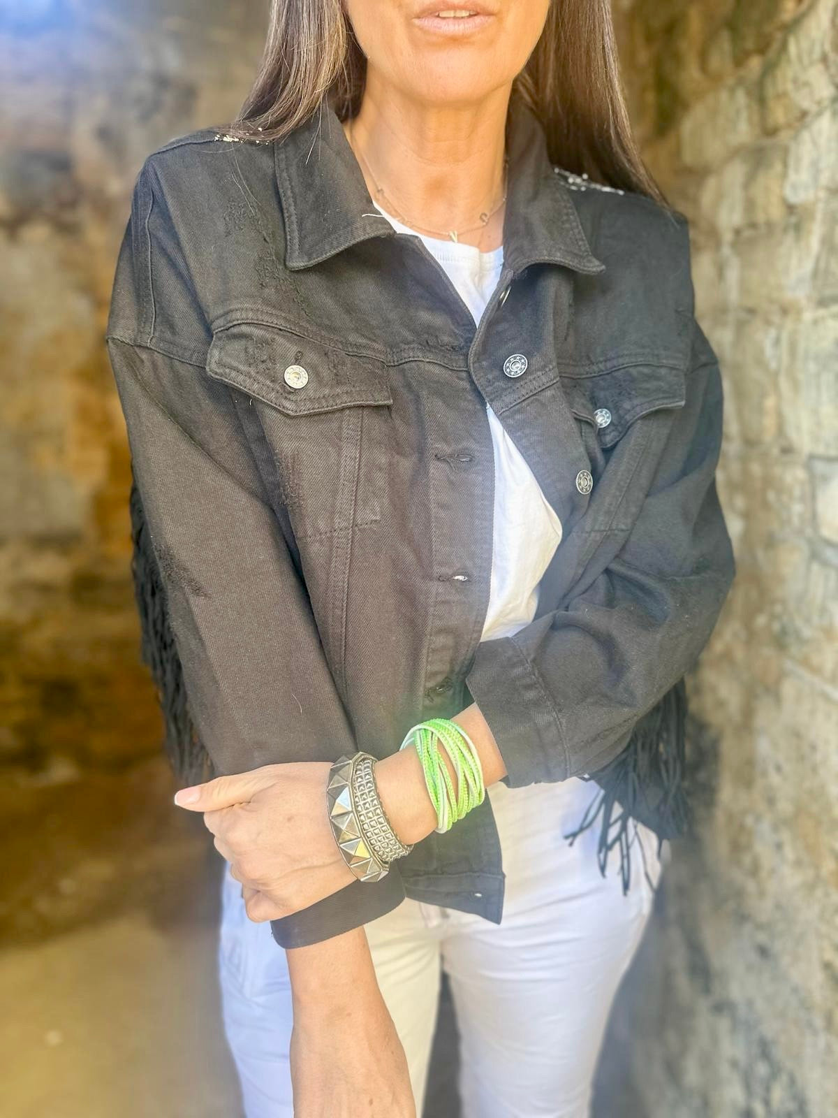 Chaqueta vaquera negra Dallas