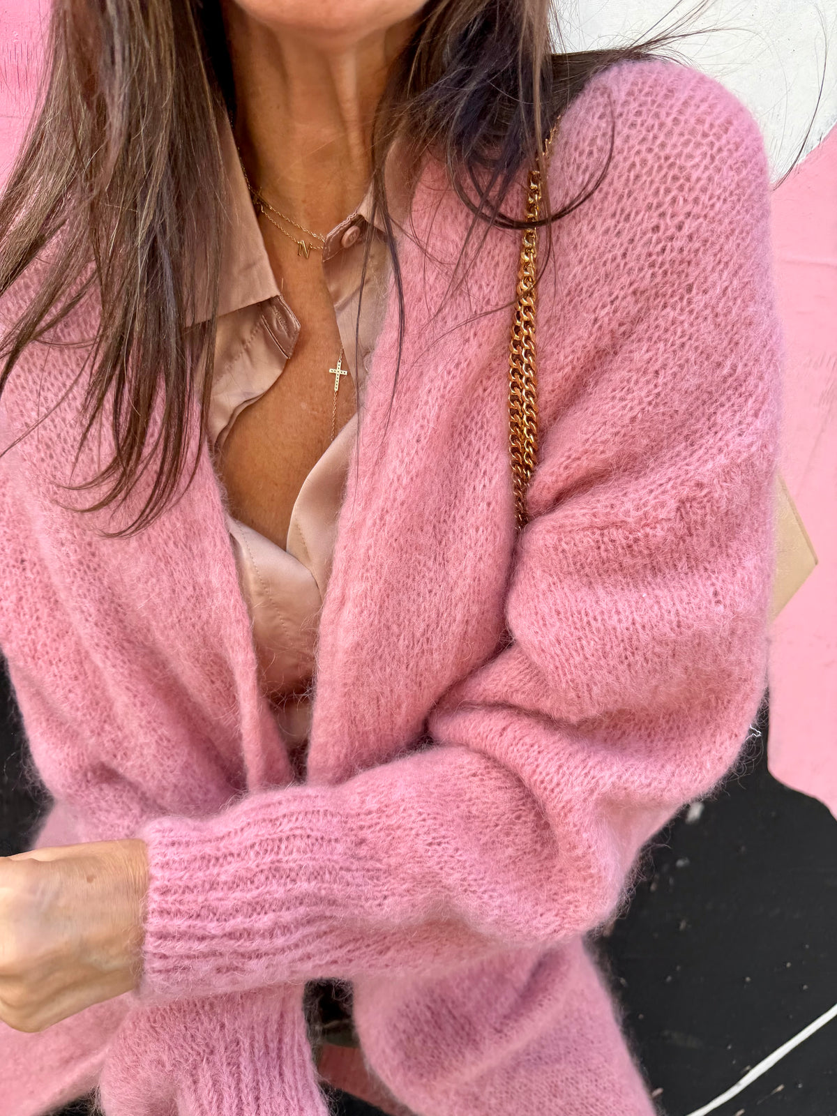 Diane Long Cardigan - Rose