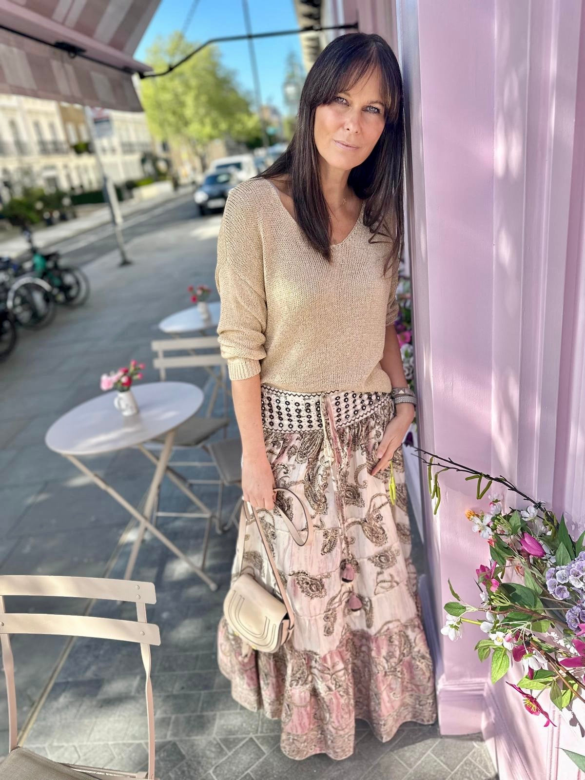 Believer Tiered Maxi Skirt Vintage Mauve