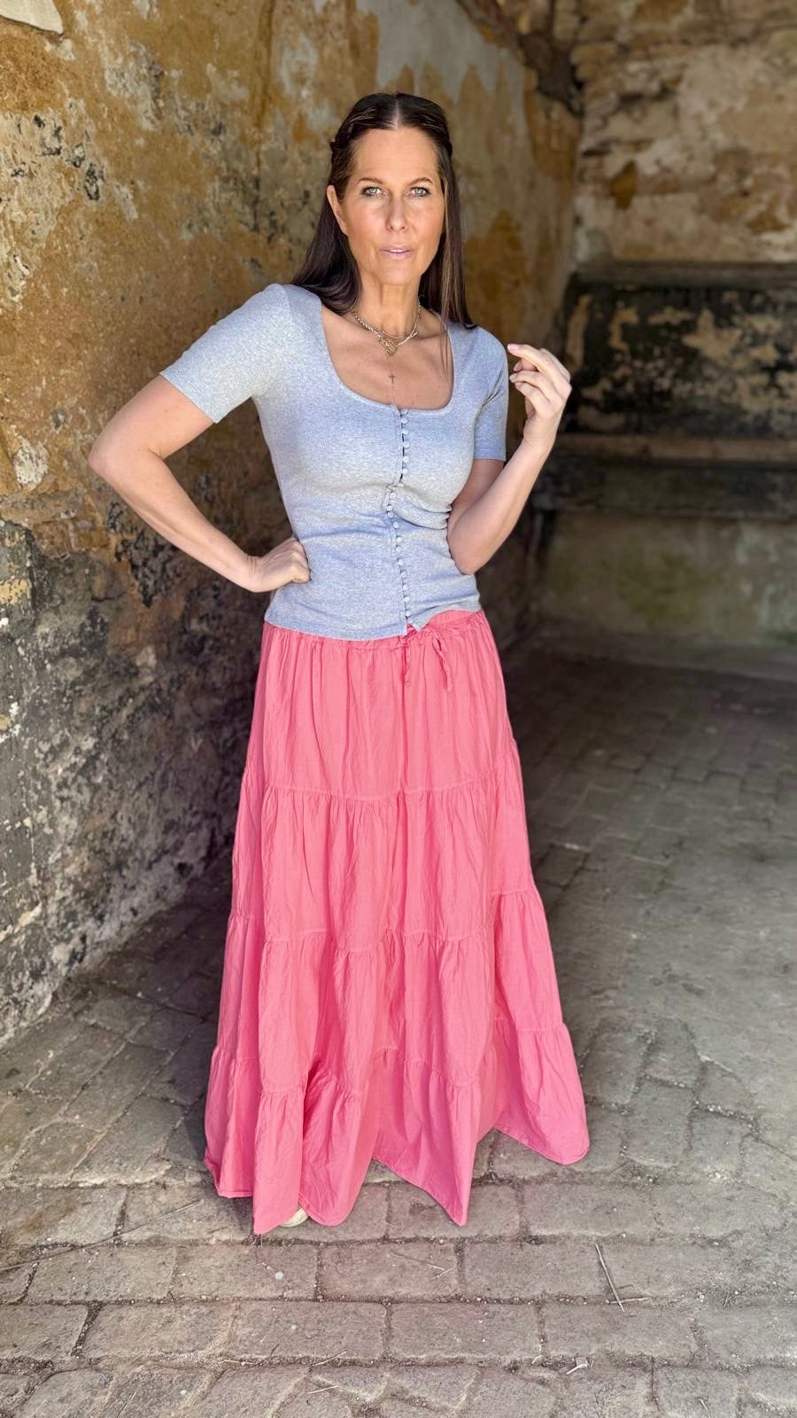 Amber Maxi Skirt - Coral