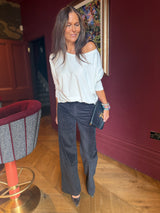 Row Corduroy Wide Leg Pant - Black