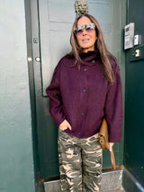 Bond Knitted Funnel Neck Plum
