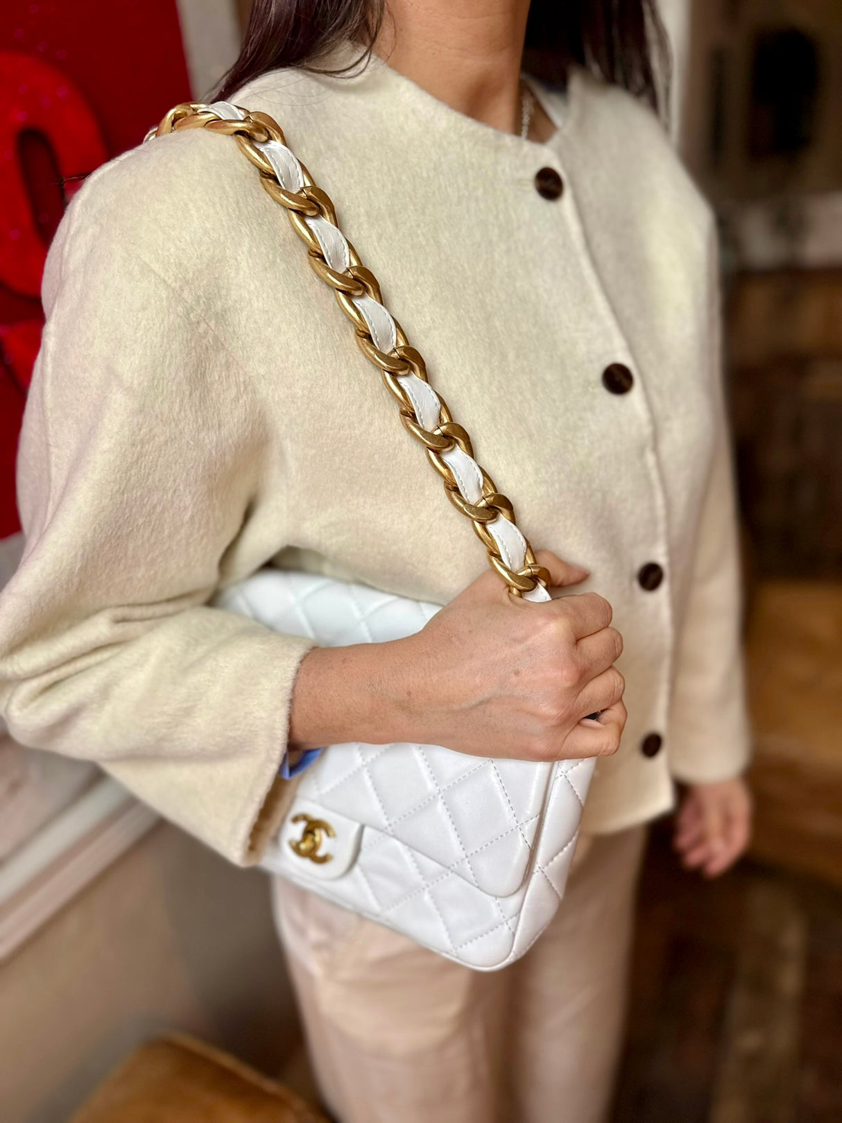 Chaqueta corta de lana Liv - Crudo