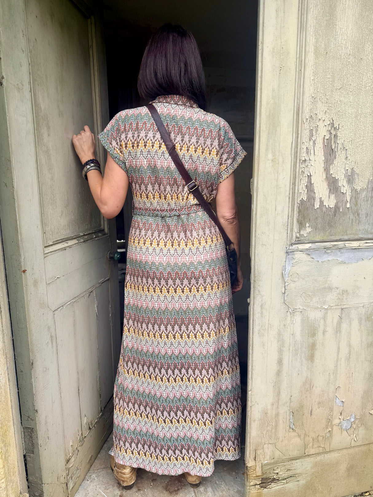 Robin Printed Maxi Dress - Khaki