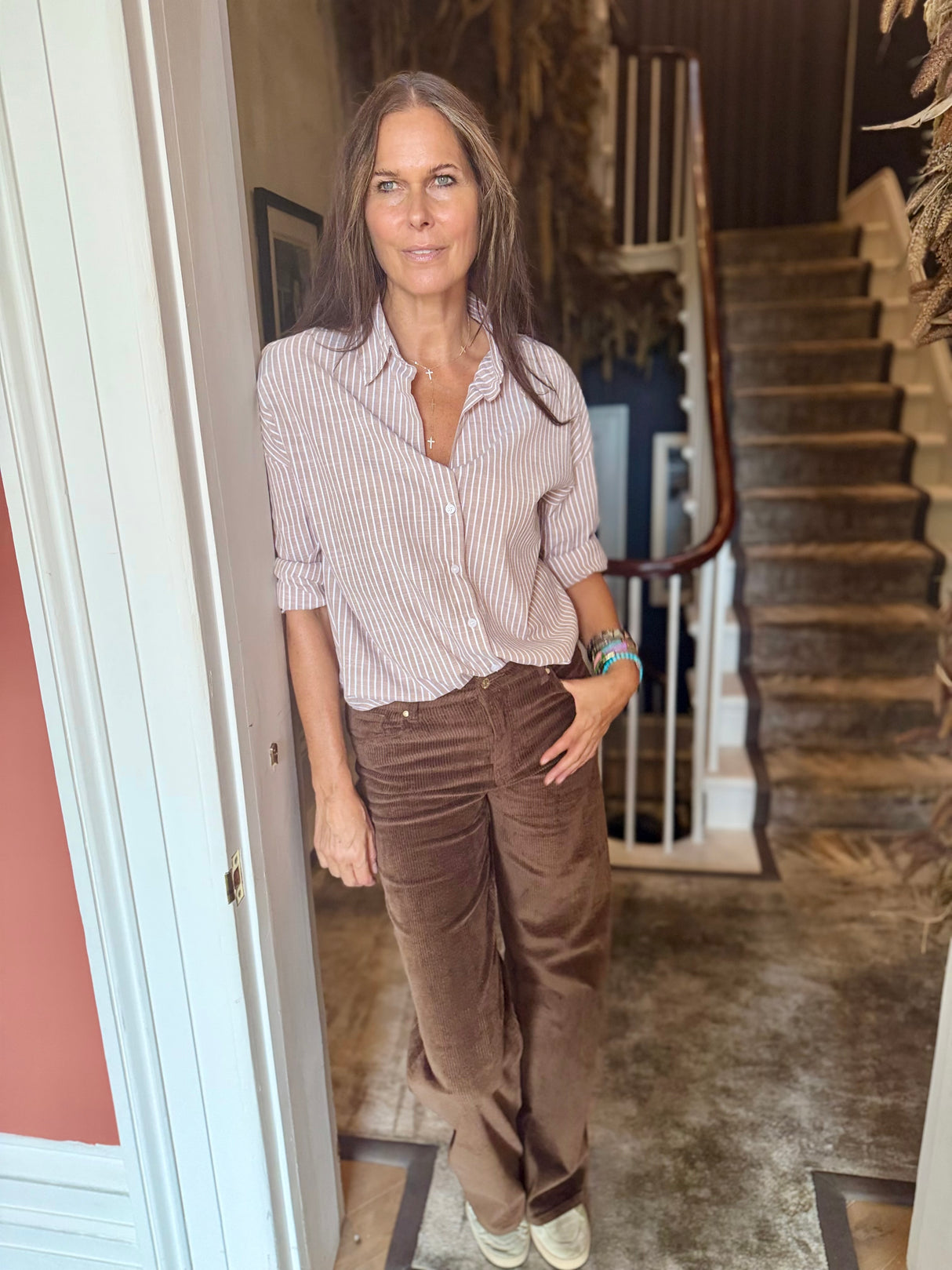 Row Corduroy Wide Leg Pant - Chocolate