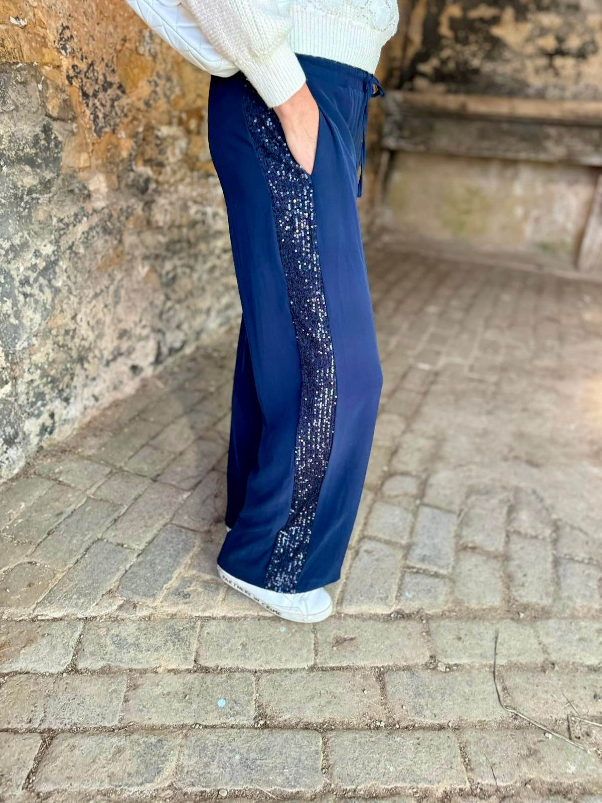 Pantalón Tempest - Azul marino con lentejuelas azul marino