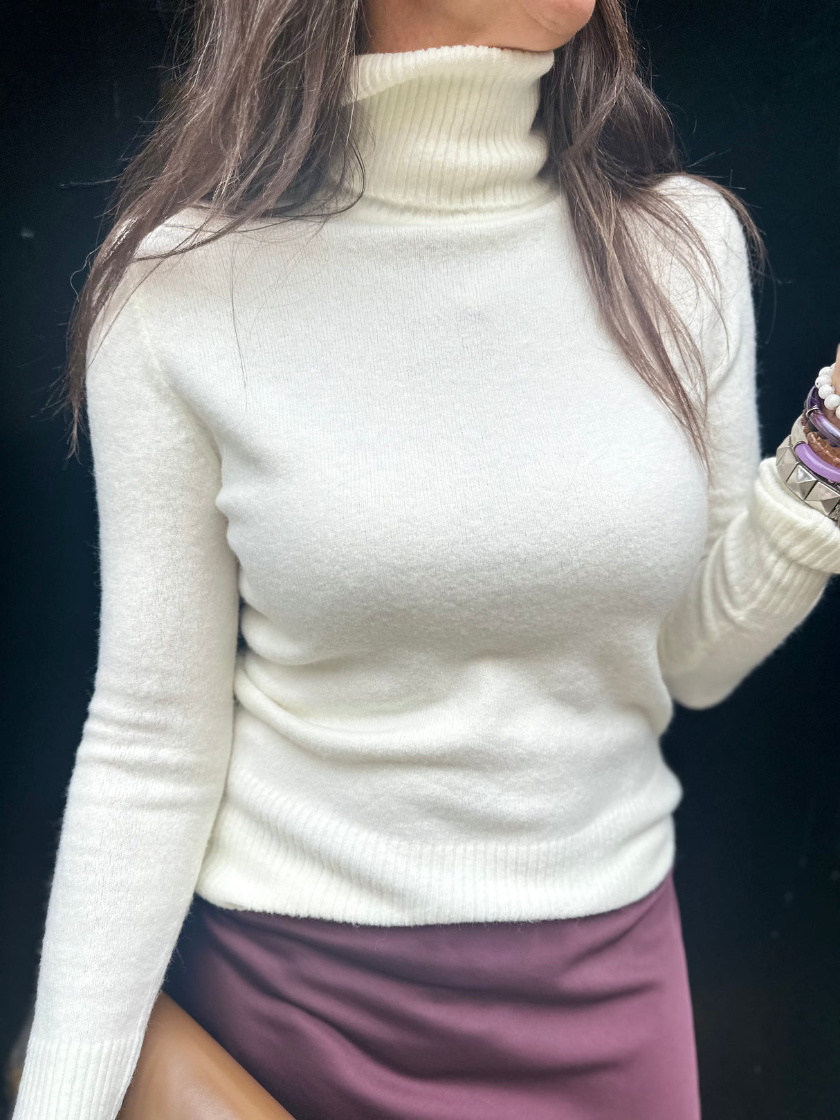 Rita Roll Neck Essential - Winter White