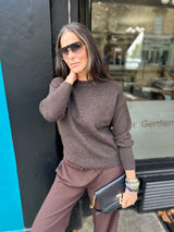 Coral Crew Neck Knit - Chocolate