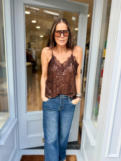 Pride Sequin Cami - Chocolate