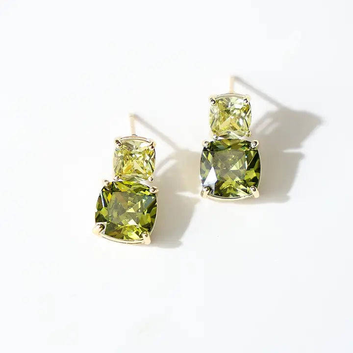 Gem Earring - Olive/Lime