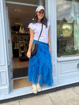 Rosalie Tulle Midi Skirt - Cobalt Blue