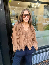 Ruby Ruffle Blouse - Coffee